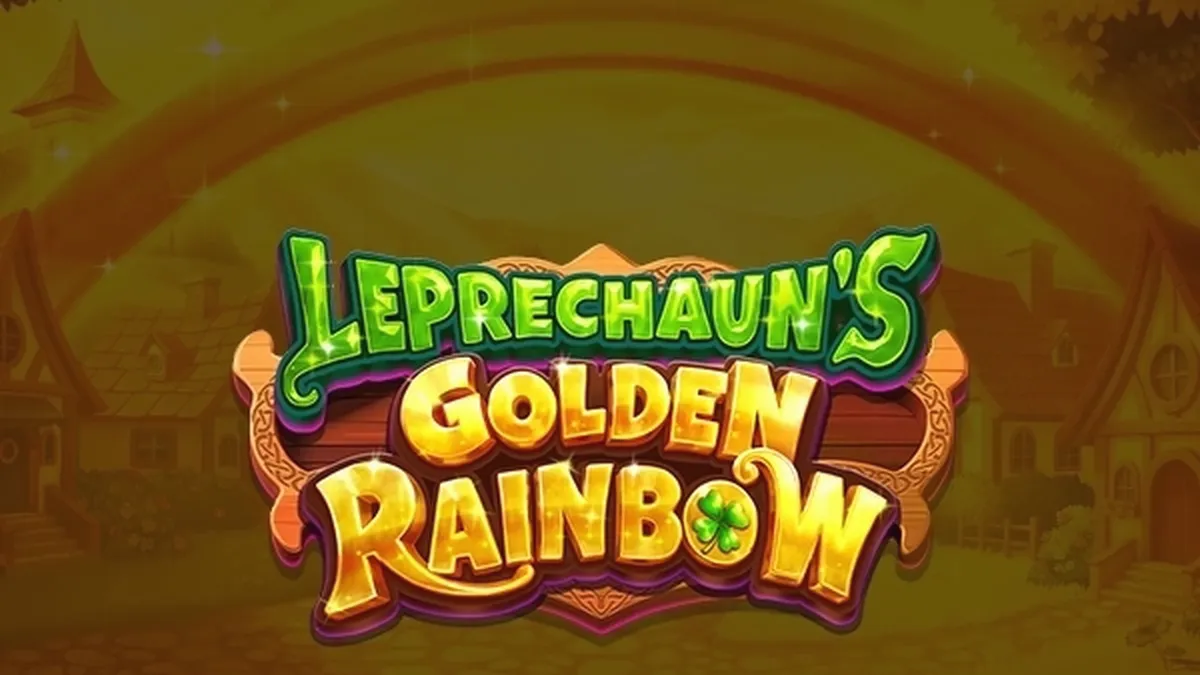 Interface do jogo Leprechaun's Golden Rainbow com elementos temáticos irlandeses
